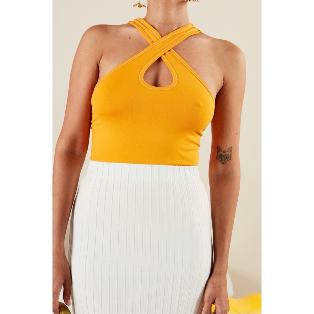 NWT Simon Miller Keao Body Suit Top in Sunset Orange Bodysuit - Picture 3 of 7